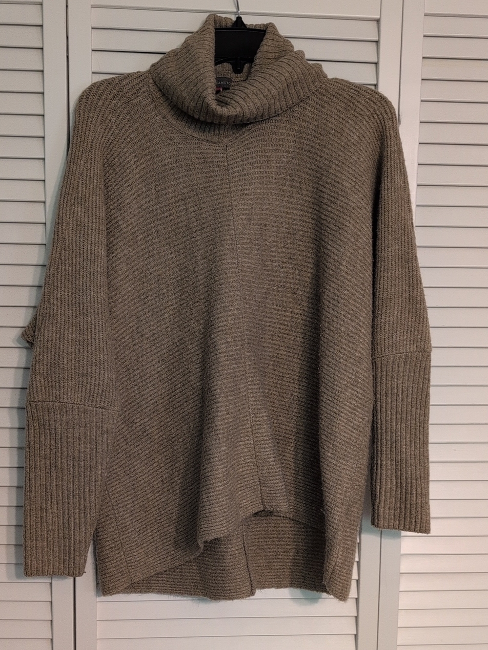 Vince Camuto Taupe Ribbed Turtleneck Sweater